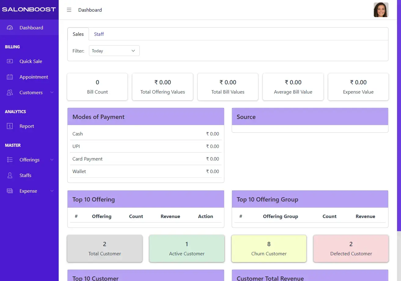 SalonBoost Dashboard